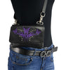 Milwaukee Leather MP8851 Women's Black and Purple Leather Multi Pocket Belt Bag