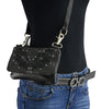 Milwaukee Leather MP8853 Women's 'Flower' Black Leather Multi Pocket Belt Bag