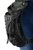 Milwaukee Leather MP8898 Black Leather Conceal and Carry Thigh Bag with Waist Belt