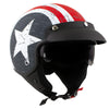 Milwaukee Helmets MPH9701DOT 'Maverick' 3/4 Open Face Stars and Stripes Motorcycle Helmet for Men and Women Biker