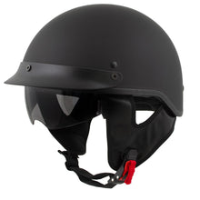 Milwaukee Helmets MPH9718DOT Dot Approved Matte Black 'Momentum' Half Face Motorcycle Helmet for Men and Women Biker w/ Drop Down Tinted Visor