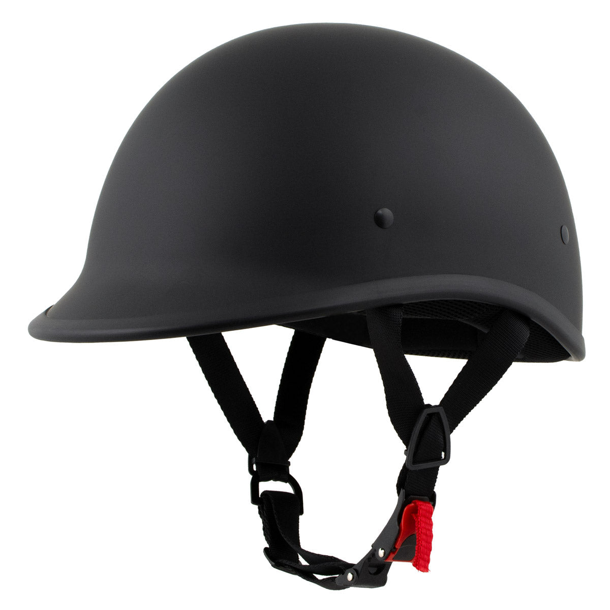 Milwaukee Helmets MPH9750DOT Dot Approved Matte Black 'Polo' Half Motorcycle Face Motorcycle Half Motorcycle Helmet for Men and Women Biker