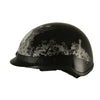 Milwaukee Helmets MPH9779 Black 'Silver Skull' DOT Half Helmet