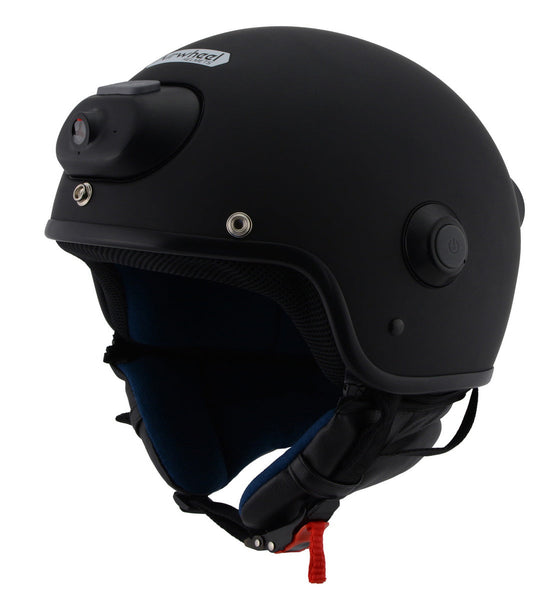 MPH9802DOT 'Vision' Matte Black 3/4 Open Face Helmet with HD Camera an– HighwayLeather