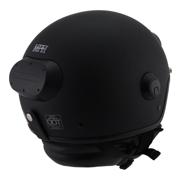 Milwaukee Performance Helmets MPH9802DOT 'Vision' Matte Black 3/4 Open Face Helmet with HD Camera and Bluetooth System