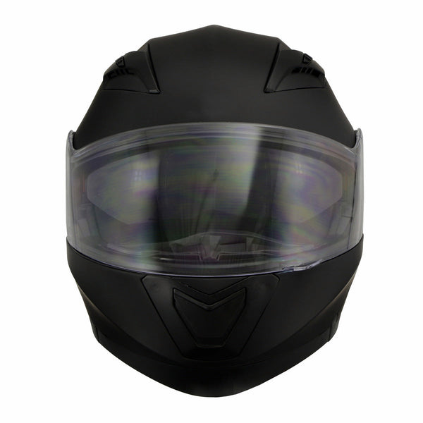 dot certified black motorcycle helmet MATTE MPH9803DOT BLACK MODULAR Helmet with Drop Down Visor– HighwayLeather
