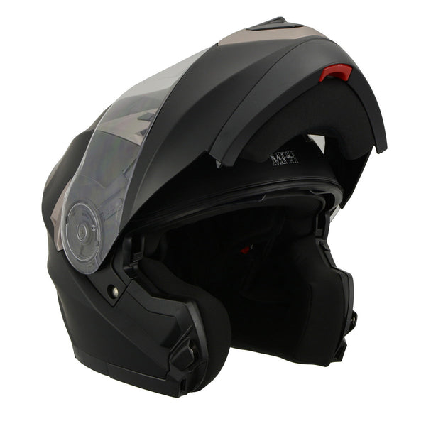 4dot modular motorcycle helmets MATTE MPH9804DOT BLACK MODULAR Helmet with Drop Down Tinted Visor–  HighwayLeather