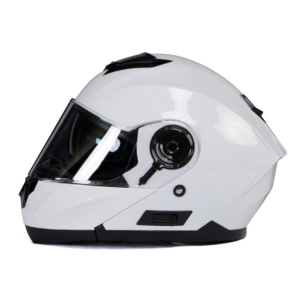 MPH9816DOT 'Breeze' White Advanced Motorcycle Modular Helmet for