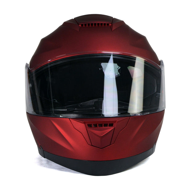 burgundy modular women motorcycle helmets Milwaukee Helmets MPH9817DOT 'Breeze' Red Advanced Motorcycle Modular – HighwayLeather