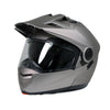 Milwaukee Helmets MPH9822DOT Silver 'Ominous' Dual Sport Advanced Motorcycle Modular Helmet for Men and Women Biker