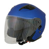 Milwaukee Helmets MPH9825DOT 'Shift' Open Face 3/4 Blue Helmet for Men and Women Biker with Drop Down Tinted Visor