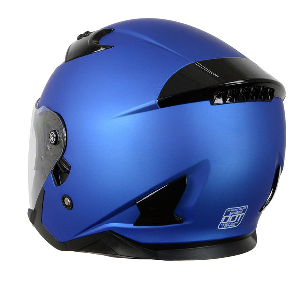 Milwaukee Helmets MPH9825DOT 'Shift' Open Face 3/4 Blue Helmet for Men