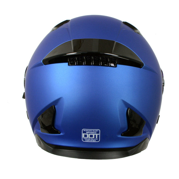 blue women's motorcycle helmet Milwaukee Helmets MPH9825DOT 'Shift' Open Face 3/4 Blue Helmet for Men