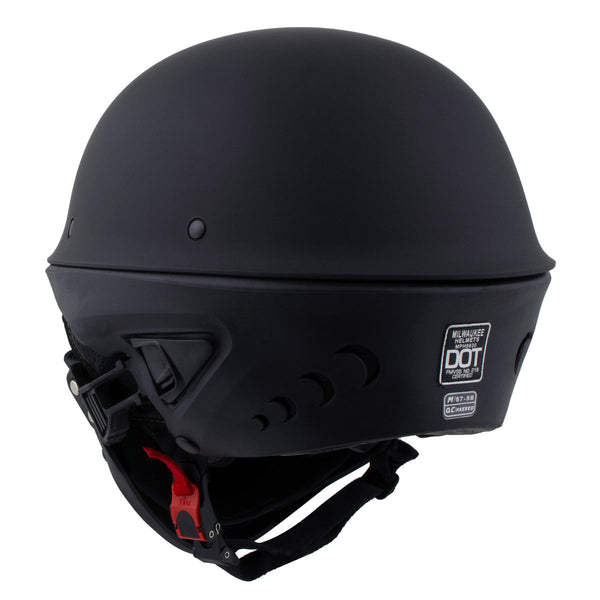 ak88 motorcycle helmet Milwaukee Helmets MPH9830DOT 'Rascal' 3/4 Open Face Flat Black 2 in 1 – HighwayLeather