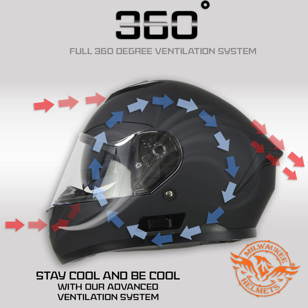 FLAT FULL FACE MPH9835DOT BLACK Helmet for Men and Women Biker w/ Drop– HighwayLeather