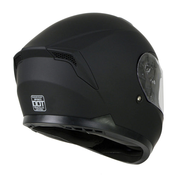 flat black full face motorcycle helmet FLAT FULL FACE MPH9835DOT BLACK Helmet for Men and Women Biker w/ Drop–  HighwayLeather