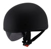 Milwaukee Performance Helmets MPH9850N Novelty 'Air Stream' Matte Black Half Helmet with Drop Down Tinted Visor