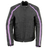 Milwaukee Leather MPL1954 Women's 'Studded Wings' Black and Purple Textile Moto Jacket