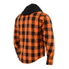 Milwaukee Leather MPM1642 Men's Plaid Hooded Flannel Biker Shirt with CE Approved Armor - Reinforced w/ Aramid Fibers