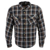 Milwaukee Leather MPM1643 Men's Plaid Flannel Biker Shirt with CE Approved Armor - Reinforced w/ Aramid Fiber