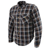 Milwaukee Leather MPM1643 Men's Plaid Flannel Biker Shirt with CE Approved Armor - Reinforced w/ Aramid Fiber