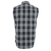 Milwaukee Leather MPM1648 Men's Black and Grey 'Checkered' Cut Off Flannel Shirt