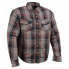 Milwaukee Leather MPM1652 Men's Plaid Flannel Biker Shirt with CE Approved Armor - Reinforced w/ Aramid Fiber