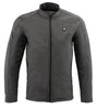 Nexgen Heat MPM1762SET Men’s Soft Shell Heated Jacket - Grey Standup Collar Jacket for Winter with Battery Pack