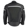 Milwaukee Leather MPM1794 Black Armored Mesh Racer Jacket with Reflective Piping for Men - All Season Jacket