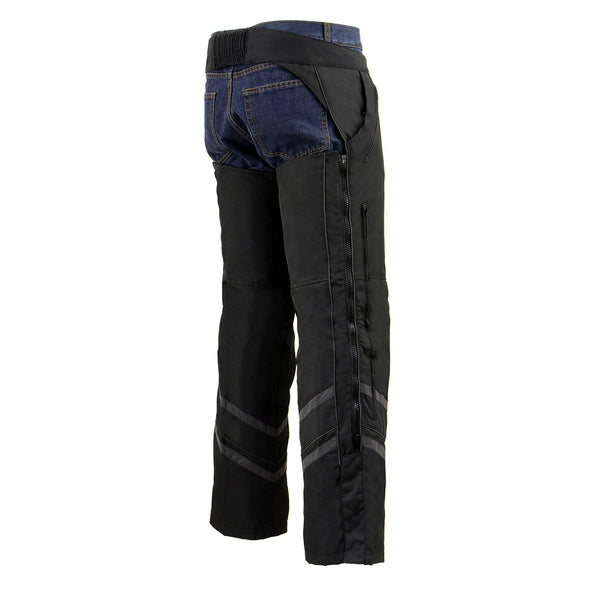 Milwaukee Leather SH1182 Chaps de moto en textile noir avec broderie tribal pour femme XL