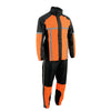 Milwaukee Leather MPM9510 Men's Black and Orange Motorcycle Water Resistant Rain Suit w/ Hi-Vis Reflective Tape