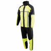 Milwaukee Leather MPM9510 Men's Black and Neon Green Motorcycle Water Resistant Rain Suit w/ Hi-Vis Reflective Tape