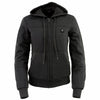 Nexgen Heat NXL2713SET Women 'Heated' Front Zipper Black Hoodie Jacket for Outdoor Activities w/ Battery Pack