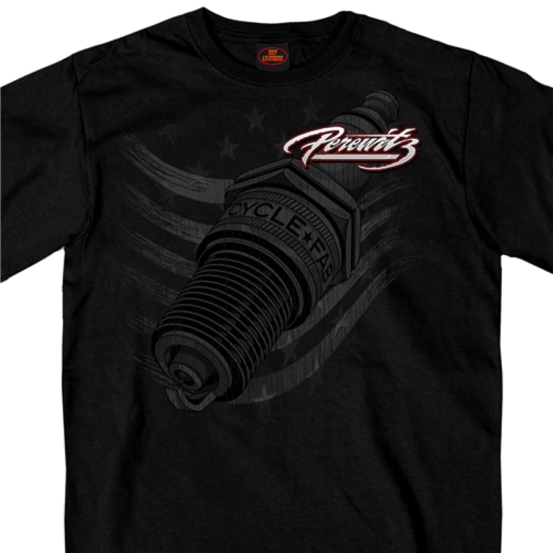 Official Perewitz PFM1006 Menâ€™s Spark Plug Black T-Shirt