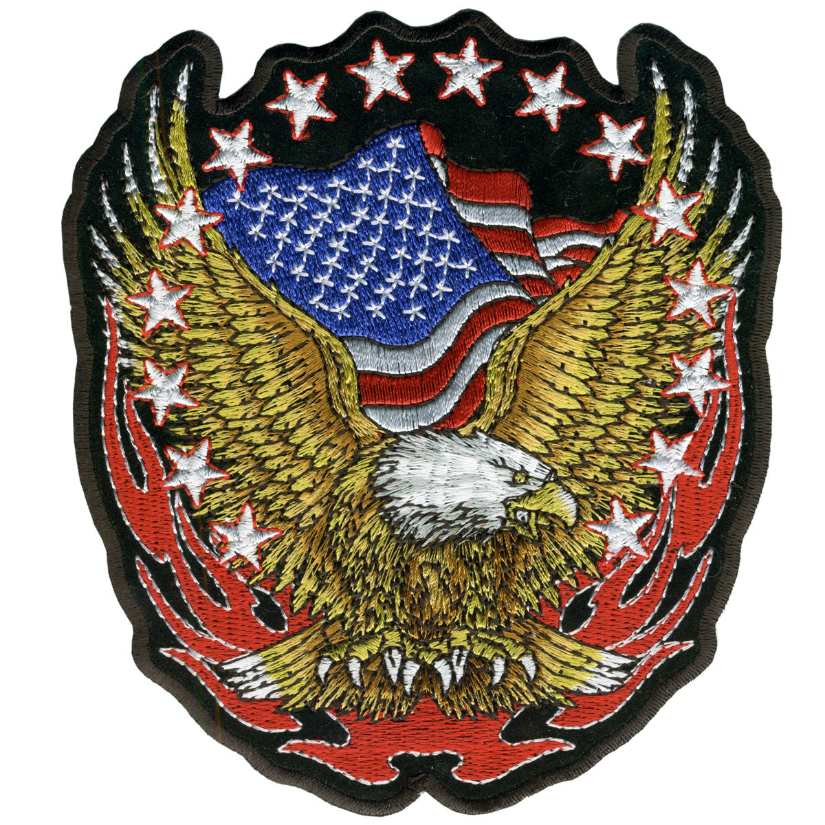 Hot Leathers PPA1427 Eagle Flag and Stars 11" x 12" Patch
