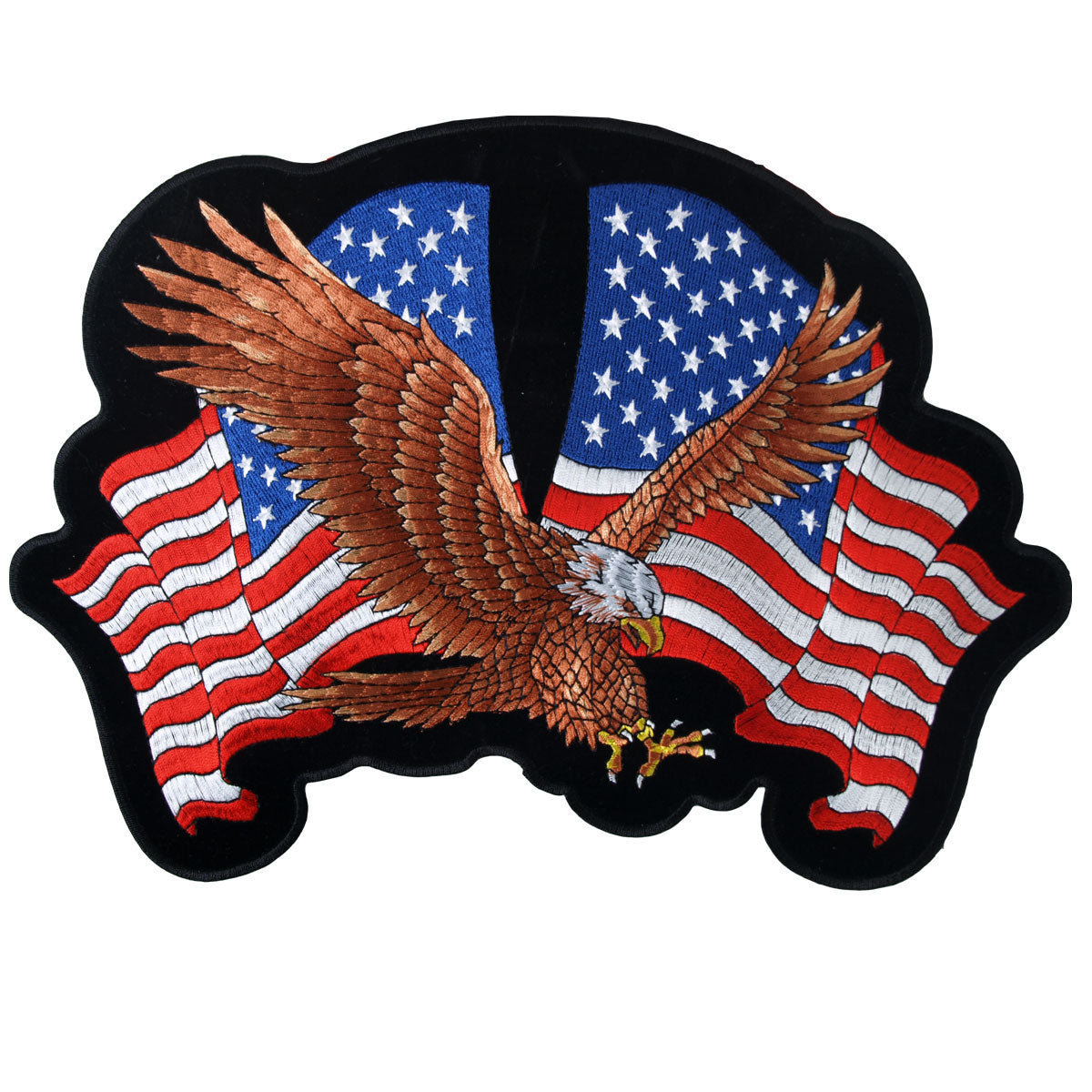 Hot Leathers PPA1587 Eagle 2 Flags 12" x 8" Patch