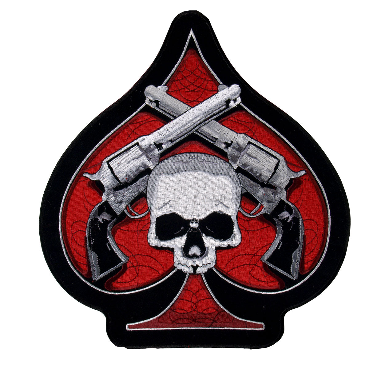 Hot Leathers PPA1877 Skull and Pistols 10" x 11" Patch
