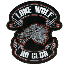 Hot Leathers PPA2229  Lone Wolf No Club Patch 13â€ x 15â€