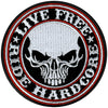 Hot Leathers PPA5370 Live Free Ride Hardcore Skull Patch 4" x 4"