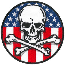 Hot Leathers PPQ1090 Flag Skull Circle 3" Patch