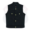 HL21920DMBLACK Kid's Unisex SOA Denim plain sideToddler Black Vest - HighwayLeather