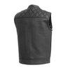 FIM693-QLT | Downside - Men's Club Style Leather Vest - Black - HighwayLeather