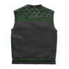 GREEN M042 Green Checker - Men's Motorcycle Leather Vest - HighwayLeather