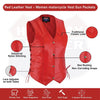 HL14501RED Red Leather Vest - Women motorcycle Club - HighwayLeather