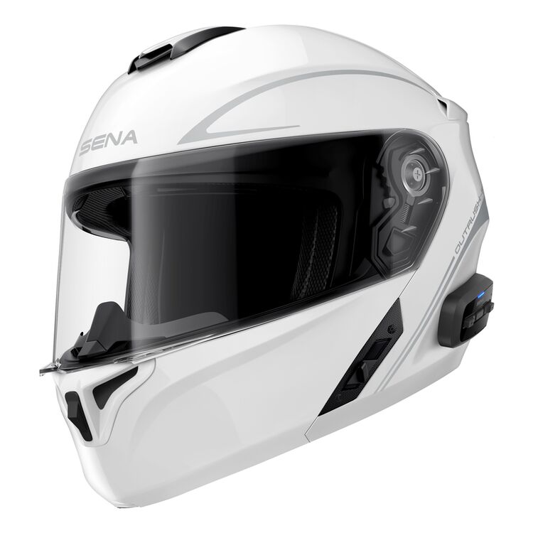 SENA OUTRUSH WHITE MODULAR HELMET - HighwayLeather