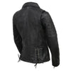 Milwaukee Leather SFL2812 Black Vintage Motorcycle Inspired Leather Jacket for Women - Veg-Tan Fashion Jacket