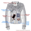 Milwaukee Leather SFL2840 Women's Maiden Aqua Premium Sheepskin Motorcycle Fashion Leather Jacket with Studs with Studs