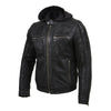 Milwaukee Leather Vintage SFM1807 Men's Black Premium Leather Hooded Jacket