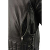 Milwaukee Leather SH1010 Men's 'Scooter' Black Vented Motorcycle Leather Jacket with Side Laces in Tall Sizes