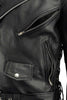 Milwaukee Leather SH1011TALL Black Classic Brando Motorcycle Jacket for Men Made of Cowhide Leather w/ Side Lacing